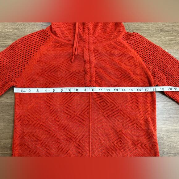 Prana Cedar Lightweight Cowl Neck Sweater In Fiery Red Orange Size Medium - Picture 11 of 12